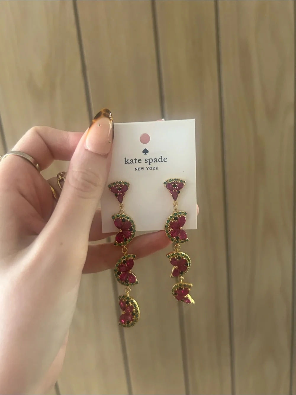 Kate Spade watermelon dangle drop earrings